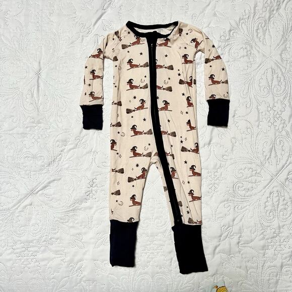 Sunshine Luckies Happy Halloweenie Zippy Bamboo PJs Size 3-6m - Picture 2 of 7